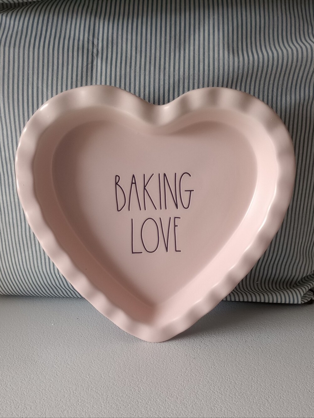 NIB Rae Dunn Pink Heart Shaped Baking Dish - Baking Love
